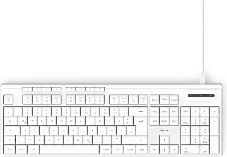 Teclado con cable blanco