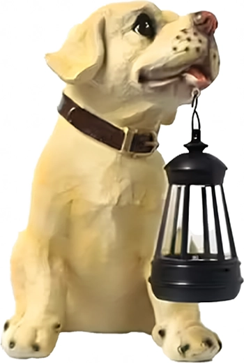 Estatua realista de perrito como acento de diseño