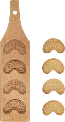 Molde de madera para rohlíčky prensados, 4 formas