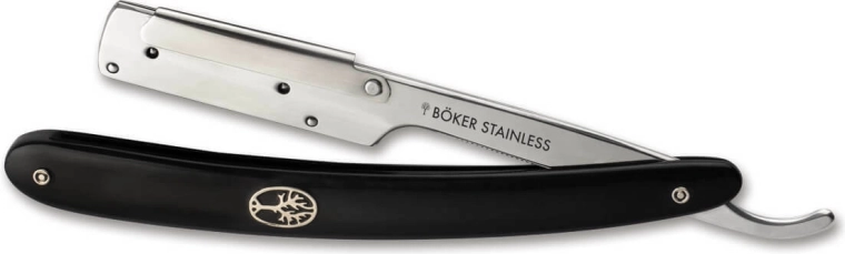 Böker Pro Barberette navaja de afeitar negra con mango sintético