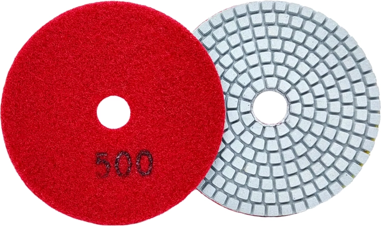 Juego de 10 discos de pulido diamantados de 80 mm para gres y baldosas, en seco y en húmedo, Velcro, grano 500