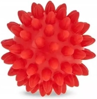 Pelota de masaje rehabilitadora Fizjo con protuberancias 6,6 cm roja
