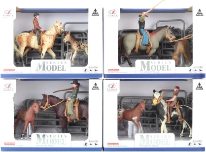 Set de caballos con jinete y valla