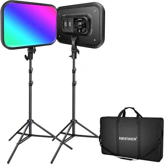Kit de paneles LED NEEWER RGB168 60 W, 2500–8500 K (2 unidades)