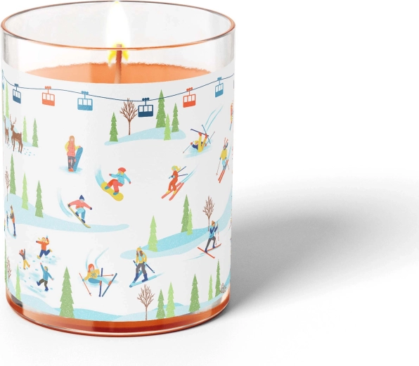 Vela en tarro de cristal Esquiadores 7 × 8 cm, 130 g