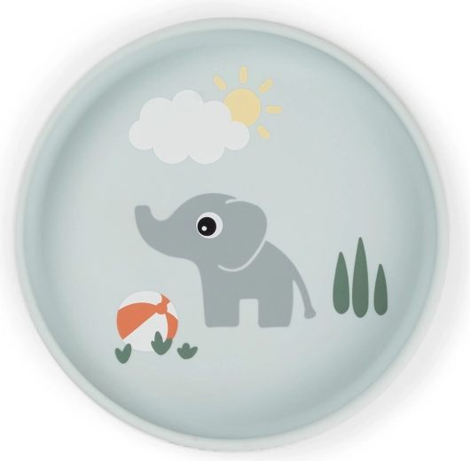 Plato de silicona con ventosa Done by Deer Stick&Stay Playground azul