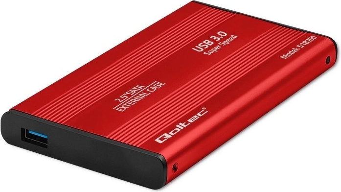 Carcasa externa para discos HDD/SSD SATA3 de 2.5", USB 3.0, roja
