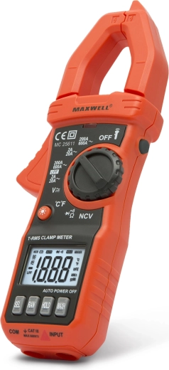 Multímetro digital de pinza MAXWELL True RMS AC 600 A con LPF