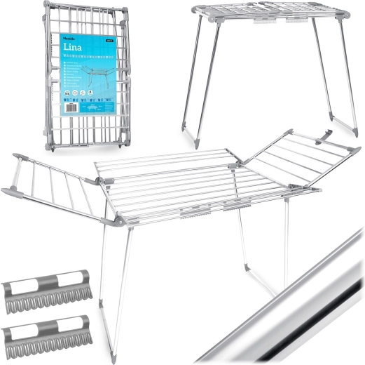 Tendedero plegable de acero inoxidable Massido Lina 22 m