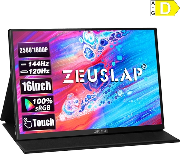 Monitor portátil táctil ZEUSLAP P16KT 16" 2,5K 144 Hz IPS