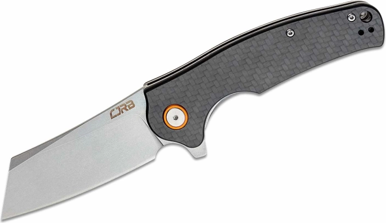 Navaja de bolsillo CJRB Crag de fibra de carbono, gris, 8,7 cm