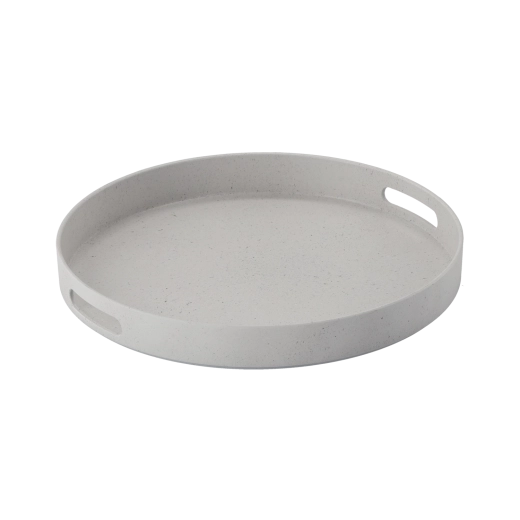 Bandeja redonda decorativa gris 34,5 cm
