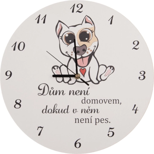 Reloj de pared DOG HOME blanco 34 cm