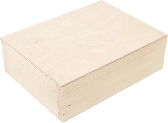 Caja de almacenamiento de madera beige 20 × 15 × 7 cm