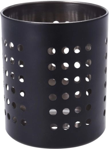 Escurridor y soporte para utensilios de cocina de acero inoxidable, negro
