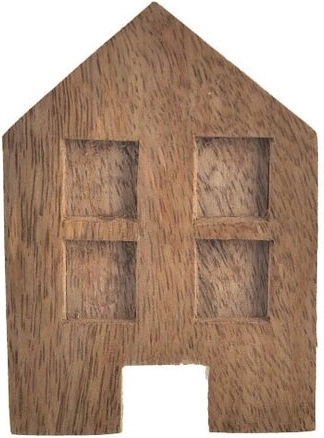 Casita decorativa de madera de mango 7 × 4 × 10 cm