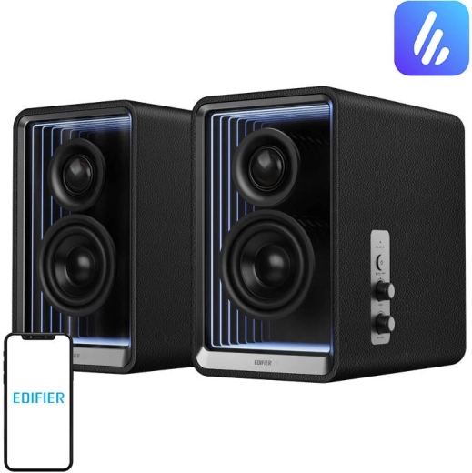 Edifier QR65 altavoces de escritorio negros con sonido Hi‑Res y carga rápida