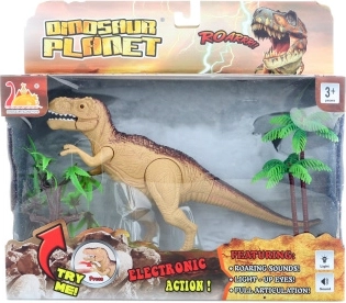 Dinosaurio interactivo T‑Rex con sonidos y luz