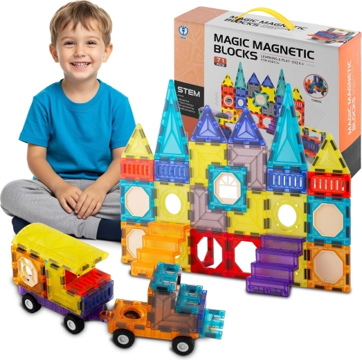 Set de construcción magnético Ricokids de 71 piezas