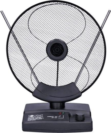 Antena interior Solight DVB-T2/FM con amplificador de 36 dB