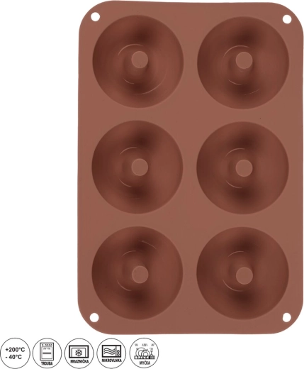 Molde de silicona para donuts para 6 unidades