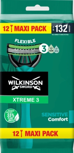 Maquinilla de afeitar desechable Wilkinson Xtreme3 Sensitive, 12 uds.