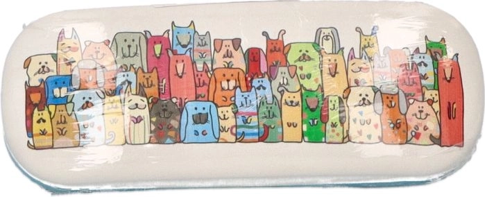 Estuche para gafas Stay Pawsitive con motivo de perros, PVC impermeable