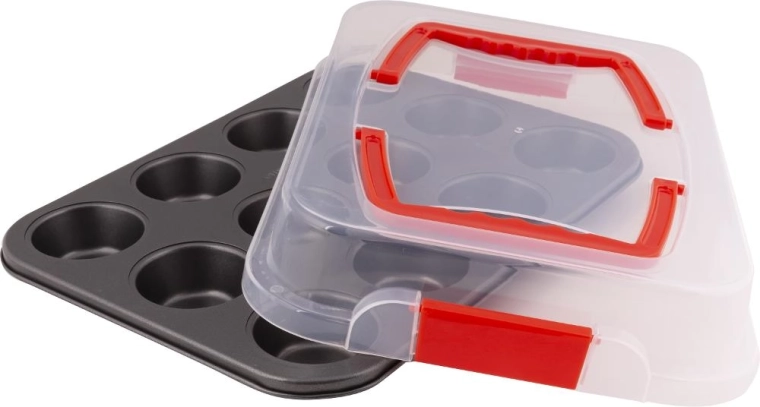 Molde Lamart Dolce para 12 muffins con bandeja de plástico