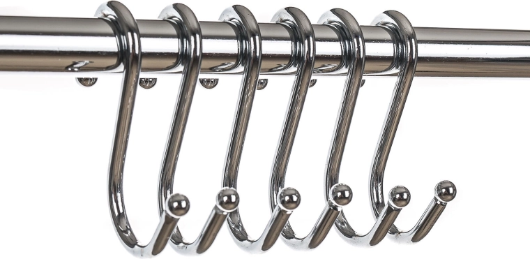 Set de ganchos en S para barra colgante VARIELLA, 6 uds., cromado