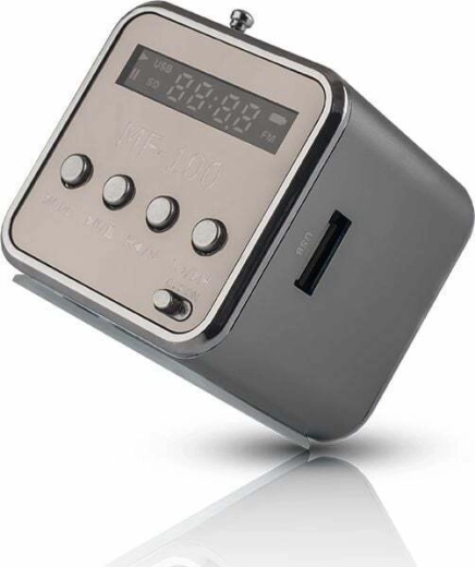 Altavoz portátil Setty con radio FM MF-100, plateado