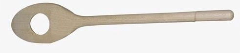 Cuchara de madera ovalada con orificio 30 cm