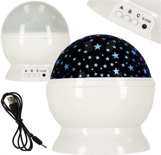 Proyector nocturno de estrellas 2 en 1 USB – Blanca