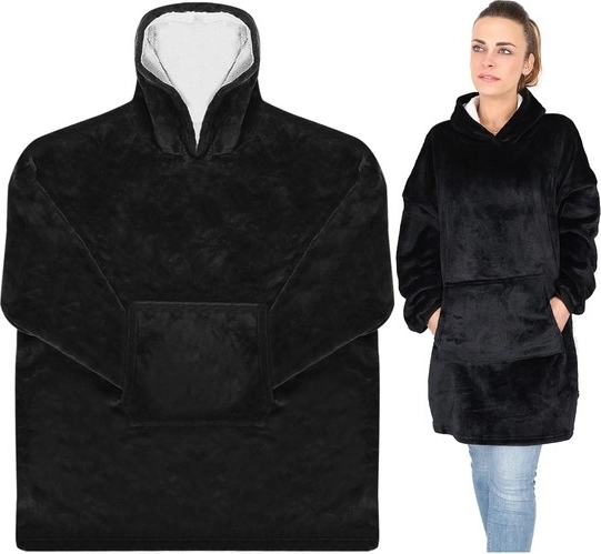 Sudadera manta oversize, negra