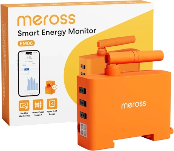 Monitor inteligente de consumo de energía Meross EM06P-EU con Wi‑Fi