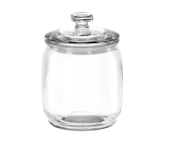 Tarro de vidrio de 800 ml con tapa de vidrio