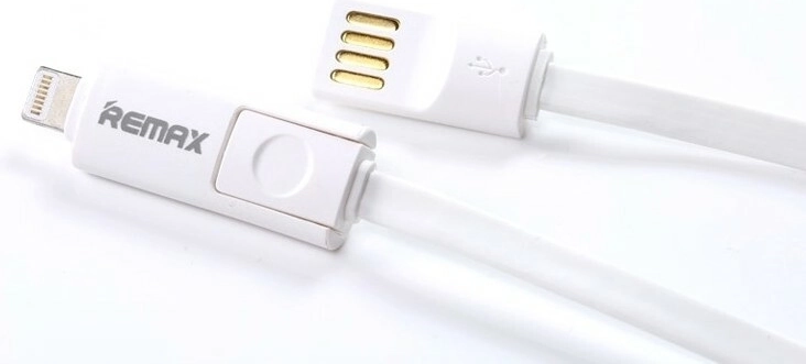 Cable de carga Remax micro USB con adaptador Lightning 1,2 m blanco