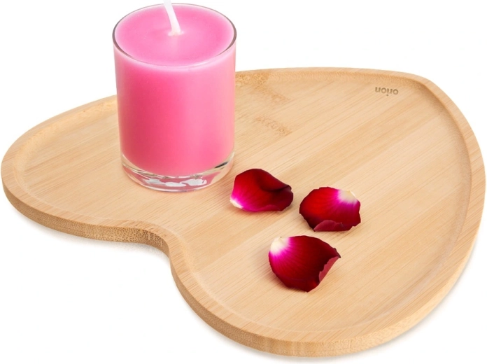 Plato de servir de bambú en forma de corazón 22 × 22 cm