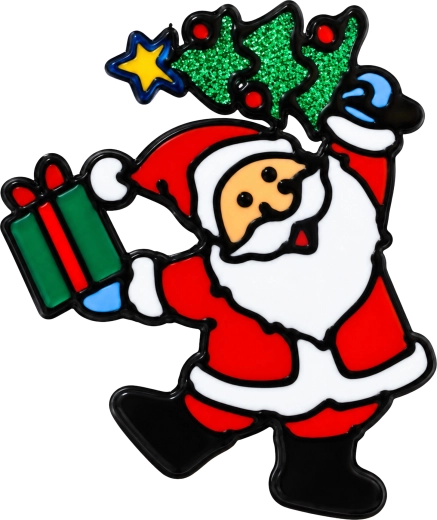 Pegatina de gel navideña para ventana Santa Claus 20 × 25 cm
