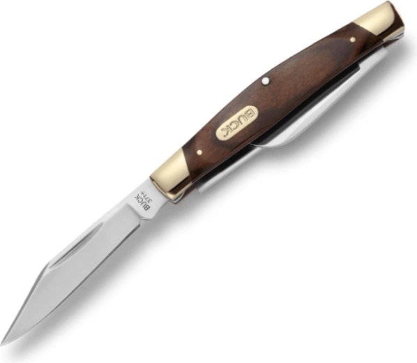 Buck 371 Stockman Woodgrain cuchillo de bolsillo plegable con 3 hojas