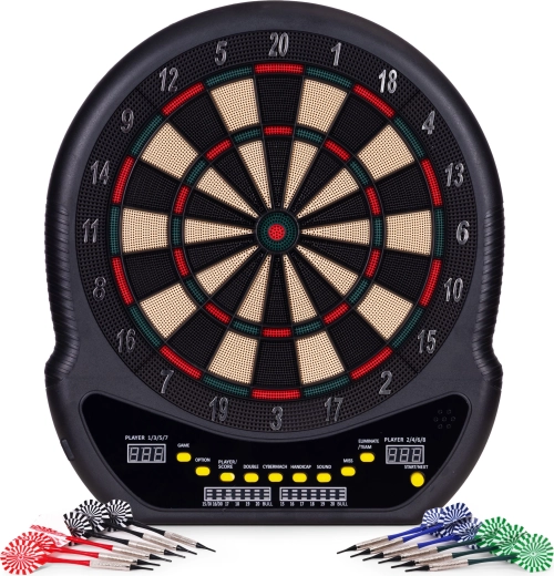 Diana electrónica LCD de 48 cm con 27 juegos y 12 dardos