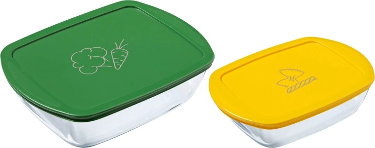 Juego de recipientes de vidrio rectangulares PYREX 1,2 l y 2,5 l
