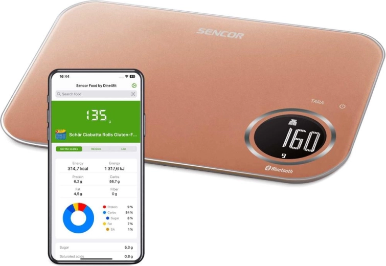 Báscula de cocina inteligente Sencor SKS 7176GD