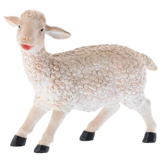 Figura de oveja para belén de poliresina de 11 × 29 × 25 cm