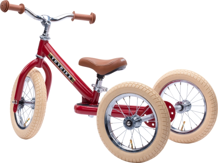 Bicicleta de equilibrio infantil Trybike 2 en 1 (triciclo y de dos ruedas) rojo mate