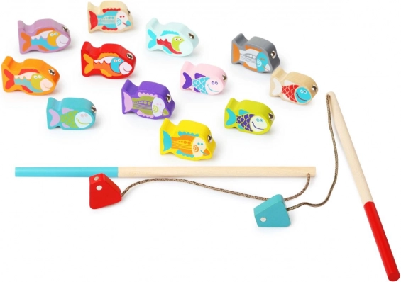 Juguete de pesca de madera para niños