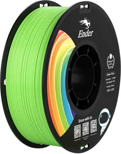 Filamento Creality Ender PLA+ verde de 1,75 mm, 1 kg