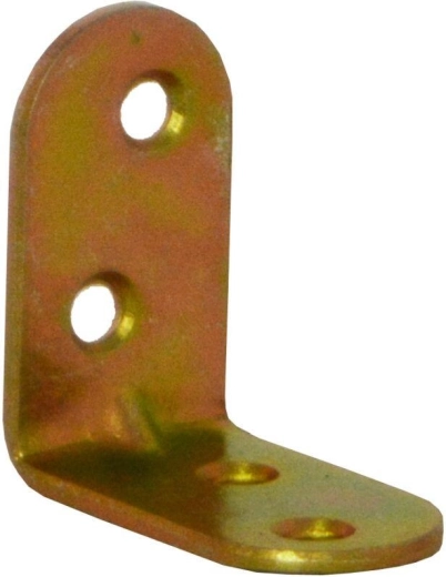Escuadra de montaje con nervio 30 × 18 × 2 mm, galvanizado amarillo