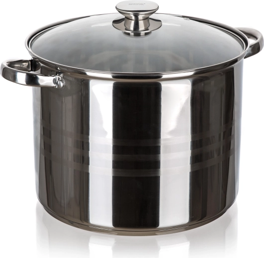 Olla de acero inoxidable con tapa de vidrio 28 cm 13,5 l LIVING