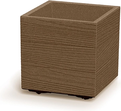 Maceta Madera Square Eco Wood 29 cm – maceta cuadrada de plástico con efecto madera