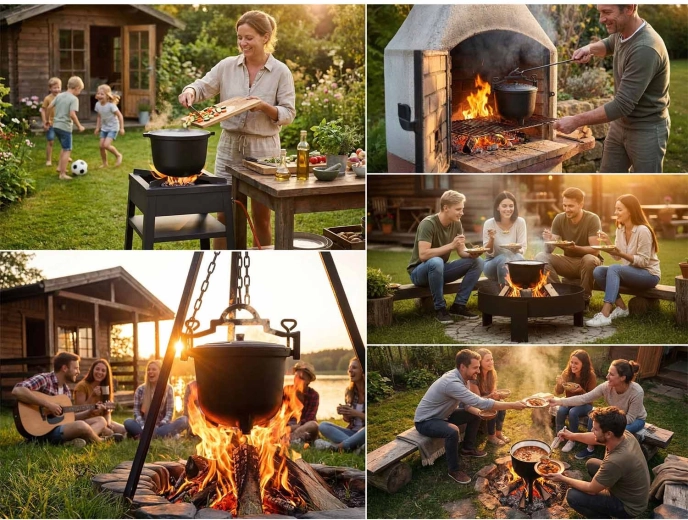 Uso versátil: fuego, parrilla y placa
